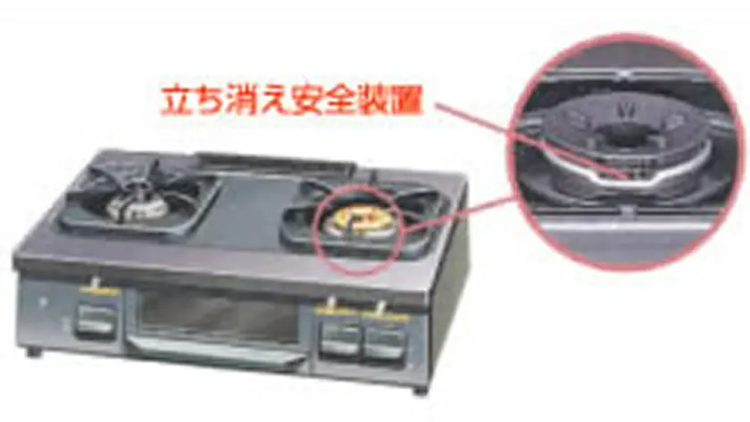 立ち消え安全装置付きコンロ