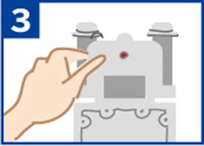 ガスメーターのキャップを戻すイラスト