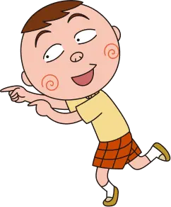 ぶー太郎が指さしているイラスト