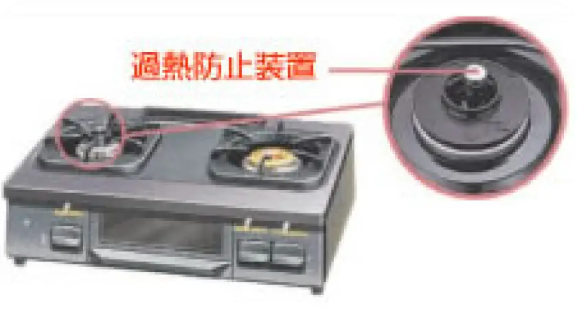 過熱防止装置付きコンロ